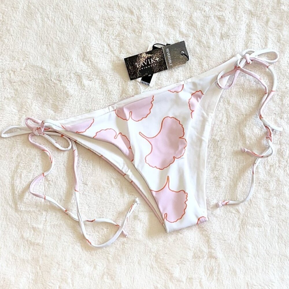 NWT Tavik Jax Tie Side Swim Bottom in Belle Lilac Snow  - Small REVERSIBLE
